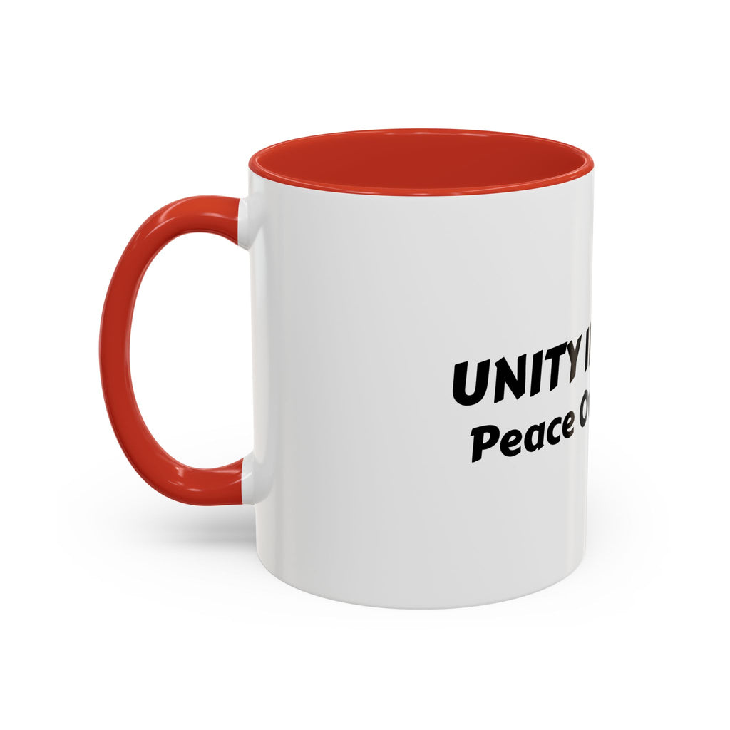 UNITY IN TRUTH: Accent Coffee Mug — Inspirational Black-Trim Ceramic Mug (11/15 oz)