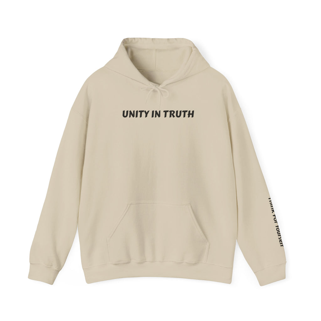 Unity in Truth Hoodie —Sleeve: Think For Yourself