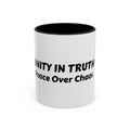 UNITY IN TRUTH: Accent Coffee Mug — Inspirational Black-Trim Ceramic Mug (11/15 oz)