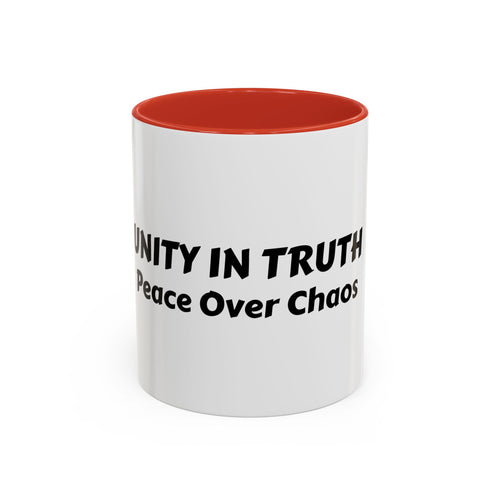 UNITY IN TRUTH: Accent Coffee Mug — Inspirational Black-Trim Ceramic Mug (11/15 oz)